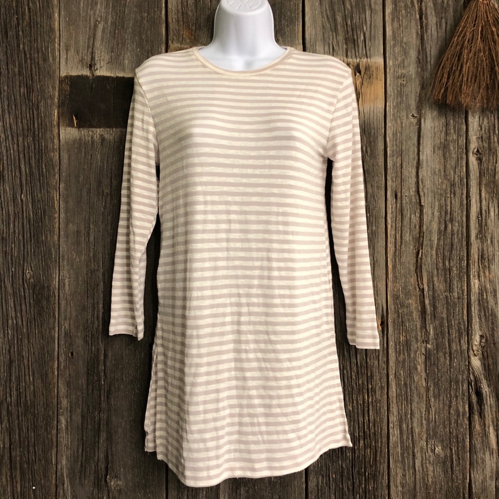 Cream and White Striped Top